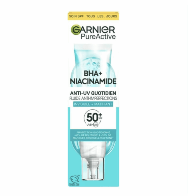 Capture d’écran 2024-10-28 à 10.24.57 Garnier pure active bha+niacinamide fluide anti-imperfections anti-uv 40m