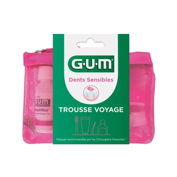 Trousse voyage dentaire  GUM rose